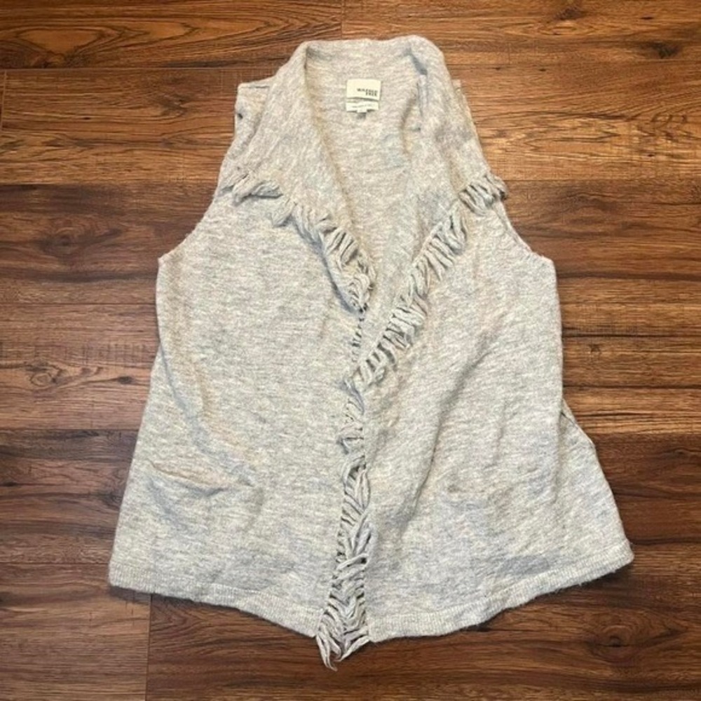Aritizia Wilfred Free Grey Wool Blend Vest Large Western Minimalist‎ Preppy Boho